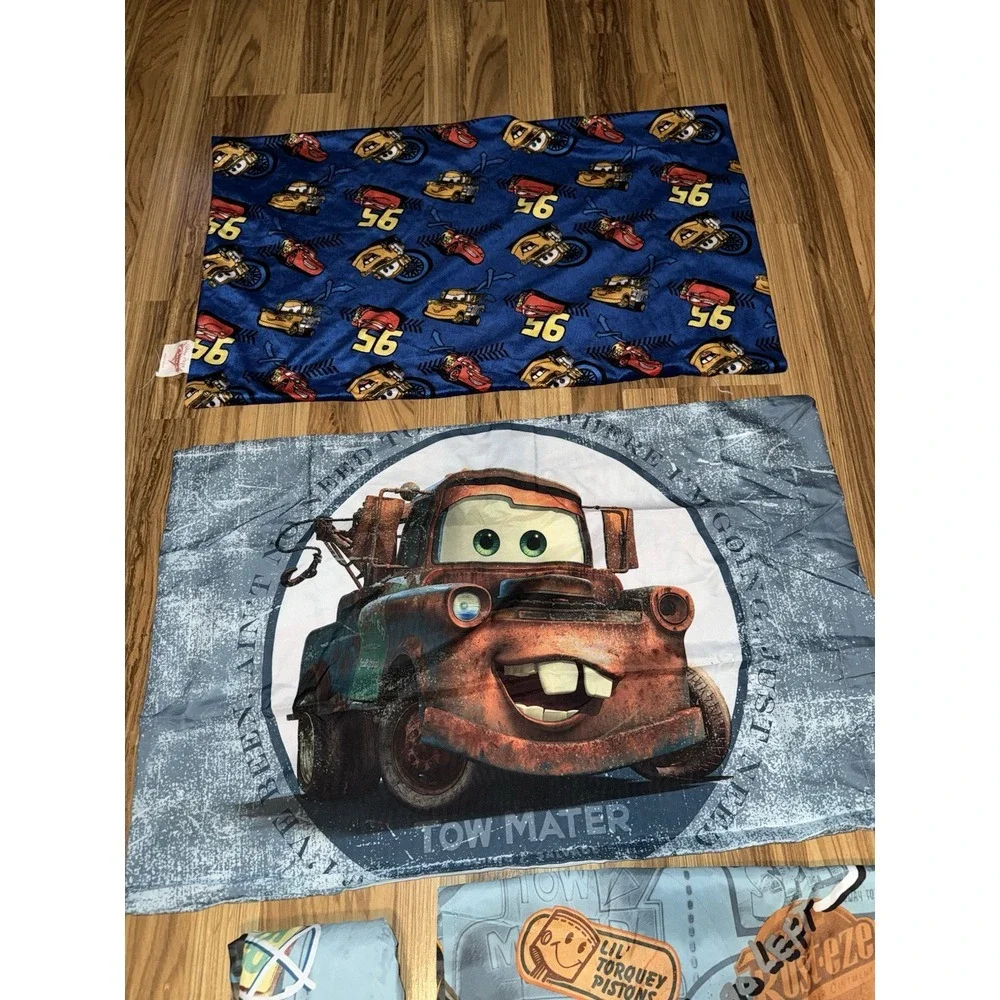 Disney Pixar CARS Road Trip Twin Fitted & Flat bed Sheet Pillow Case NEW VTG Y2K
